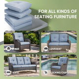 moosprr Outdoor Cushion Set of 4, Waterproof Outdoor Seat Cushions 25x22, Patio Chair Cushions for Outdoor Furniture, Couch Cushion Replacement, Include 4 Back & 4 Seat Cushions, Light Blue