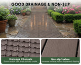Mapleyard 216 PCS Plastic Interlocking Deck Patio Tiles, Brown, Diagonal