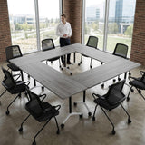 Rolling Modular Conference Room Table,Wooden Training Meeting Desk for Office School Classroom University Library