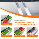 OPTYMIRA 5 Drawer Lateral File Cabinet with Lock,White Metal Filing Cabinet