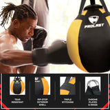 PROLAST Wrecking Ball Heavy Punching Bag for Adults, Hook and Uppercut, Body Snatcher, Boxing, MMA, Muay Thai Training Equipment, Filled, 65 lbs, Rhino Yellow