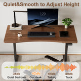 Solid Wood Electric Standing Desk 55"x23.6"Home Office Desk,Adjustable Workbench with 3 Stages Single Motor