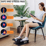 Under Desk Elliptical Exercise Machine, Electric Leg Exerciser with 12 Speeds, Forward & Reverse Modes,Quiet Compact Seated Pedal Stepper (Black)