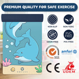 OMFLEX Kids Yoga/Exercise Mats – Premium Non-Slip Mats with Fun Prints for Kids Ages 5-13 –SGS & CE Certified, PVC-Free (Dolphin)
