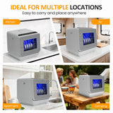 Sunvivi Portable Dishwasher with 152OZ Water Tank, 18" Countertop Dishwasher Machine fits up to 12" plates, Energy Star, 6 Preset Mode, 12H Delay Start, Small Dish Washer for Dorm RV&Apartment, White
