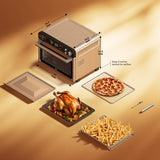 Typhur Sync Oven with Smart Wireless Meat Thermometer Probe, 12‑in‑1 Countertop Airfryer Toaster Oven Combo, 360° Turbo Convection, Dehydrator, Recipes & 5 Accessories, Large 27QT with Extra Wire Rack