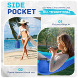 Camping Hammock Lightweight, Portable Hammocks Parachute Hammock with Two Tree Straps, Single or Double Travel Swing Nylon Camp Hammocks, Outdoor Essentials for Beach Backpacking Hiking, Blue