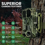 M. A. C.® 4K Trail Camera equipped 48MP Resolution, 0.2s Trigger Speed, 2" TFT Display, IP65 Waterproof, Game Camera with Night Vision Perfect for Wildlife, Home Security & Hunting The Men's Authority