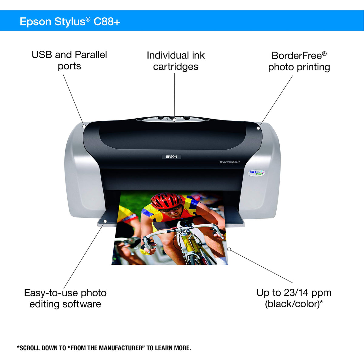 Epson Stylus C88+ Inkjet Printer Color 5760 x 1440 dpi Print Plain Pap ...