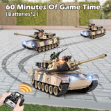 Supdex 1:18 RC Tank that Shoot BBS, 2.4G US M1A2 Remote Control Tank Model Truck Toys, Army Toy with Smoke, Lights, Sound and Recoil, Military RC Vehicle for Adults and Kids 6+ Years Old