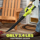 SOYUS Leaf Blower, 20V Leaf Blower Cordless with 2x2.0Ah Battery and Charger, 150 MPH Electric Leaf Blowers with Two-Speed Mode, Blowers for Lawn Care, Debris Dust Cleaning(Green)