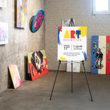 Easel Stand for Sign Folding,63" Portable Metal Easel Stand for Wedding Sign Stand (Black,2 Pack) Rdiorry