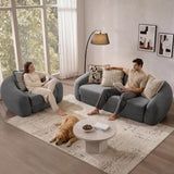 SICOTAS 90.6" Curved Convertible Sofa Couch Bed for Living Room Futon Cloud Boneless Sleeper Sofa Pull Out Floor Couch with Deep Seat 3 Seater Foam Bed No Assembly for Bedroom Apartment, Dark Grey
