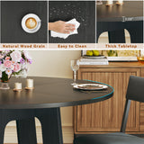 Round Dining Table Set for 6, 7-Piece Kitchen Table and Chairs for 6, 47'' Round Dining Room Table Set with 6 Chairs