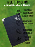 Aiming Fluid Golf Multi-Function Magnetic Golf Towel I Exclusive Wash Pocket I Magna-Anchor Technology w/Magnetic Ball Marker