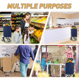 3 in 1 Shopping Cart, Foldable Hand Truck with 6 Wheels, 110 lbs Grocery Cart