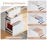 Tribesigns 78.7'' 2 Person Computer Desk with 3 Drawers, Extra Long Double Office Desk with Storage, Modern Dual Study Writing Table Workstation for Home Office, White