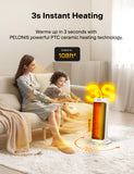 PELONIS PH-19J 1500W Fast Heating, Programmable Thermostat, Easy Control, Widespread Oscillation, Over Heating & Tip-over Switch Protection, 17.767.72inch, White