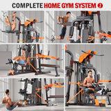XGSW Multi-Function Home Gym Workout Station, Featuring a Pulley System, arm Trainer, and Leg Trainer for Full-Body Workouts. (L03-3【154LBS】 Fitness Station+Cast lron 308LBS)