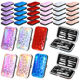 Leriton 30 Sets Bulk Gifts for Women Manicure Set Bulk Professional Nail Care Kit Nail Clippers Kit 8 in 1 Stainless Steel Pedicure Set with Travel Case for Women Men(Laser Leopard Print)