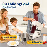 VIVOHOME Stand Mixer with Fermentation, One-Touch Presets Electric Dough Mixer with 6 Qt Bowl, Kitchen Standing Mixer for Baking, White