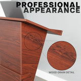Pneumatic Height Adjustable Podium, Professional Presentation Lectern with 24 inch Platform and Storage Shelves