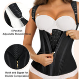 SHAPERX Waist Trainer Corset for Women Tummy Control Sport Girdle Hourglass Waist Cincher Body Shaper with Steel Boned SZ7293-Black-2XL