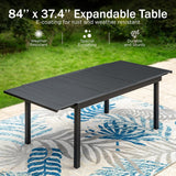PHI VILLA Outdoor Expandable Table for 6-8, Large Metal Dining Table