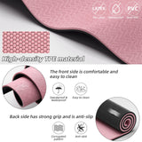 Yoga Mat 75"x 40"x10mm (2/5 inch) – Extra Thick & Wide, TPE Fitness Mat, Printed Non-Slip Exercise Mat with Carrying Strap  (pink/black)