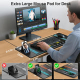 Wireless Charging Mouse Pad with Foldable Phone Holder, 31.5"x15.8" in