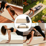 onlyhe Extra Thick 12mm TPE Exercise Yoga Mat with Strap, 1/2 Inch Non-slip Workout Mat for gymnastics, Pilates, Home, Workout, Gym Floor Fitness (Milk coffee + Black)