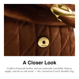 Coach Quilted Suede Tabby Shoulder Bag 26 with Chain