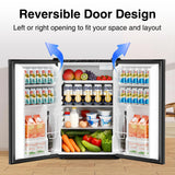 Kismile 4.41 Cu.Ft Compact Refrigerator Mini Fridge Single Door with Adjustable Thermostat, Glass Shelves Small Refrigerator Energy Saving (Black)
