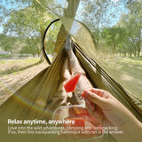BTRWOR Hammock with Mosquito Net - Lightweight, Portable, 1 Person Hammock - for Camping, Hiking, Backpacking, Travel, a Festival, or The Beach