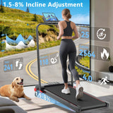 Ecogou Walking Pad with Handle Bar and Incline, 3 in 1 Under Desk Treadmill with Hiking Mode, 2.5HP Low Noise Walking Treadmill Pad