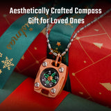 MecArmy Mini Titanium/Brass Compass, Waterproof IPX5 Pocket Compass for Hiking & Survival, Keychain & Necklace Gifts for Men & Women, Ideal Graduation & Outdoor Adventure Present