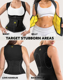 HOT SHAPERS Cami Hot Waist Cincher with Waist Trainer – Hourglass Essentials, Neoprene Vest for Full-Body Sculpting, Sweat Enhancement & Core Support Black