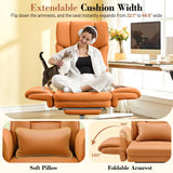 FelixKing Office Chair, Flip Armrests for Pets Criss Cross Legged,Brown