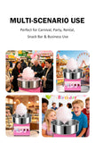 Commercial Cotton Candy Machine 1000W - 15" Stainless Steel Bowl, Electric Candy Floss Maker with Double Switch, Sugar Scoop, Ideal for Carnival, Party & Business Use