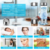 Hydrogen Water Bottle Generator Machine Updated, Portable Hydrogen Water Ionizer Machine Rechargeable, Hydrogen Rich Water Glass Health Cup 420ml Gift for Friends/Women/Men/Mom/Father/Grandpa/Grandma