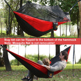 Camping Hammock with Net,Portable Lightweight Double Hammocks | Black&Red Qevooon