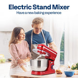 VIVOHOME 4.75 Quart Stand Mixer, 8 Speed Kitchen Electric Food Mixer, Household Stand Mixer for Baking, Cake, Bread, Red