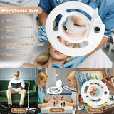HITTI 10X Magnifier Esthetician Light, 2200 Lumens, Stepless Dimmable, 5 Wheel Rolling Base, LED Lighted Mag Lamp for Lash & Facials, Tattoo, Nail, Crafts, Sewing- White