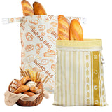 2 Pack Reusable Beeswax Bread Bags for Sourdough丨Buckle Bags丨17"×12" Natural Beeswax-Lined Cotton Storage Bags for homemade bread丨for sourdough storage&Freezer & Refrigerator