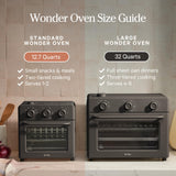 Our Place Wonder Oven | 6-in-1 Stainless Steel Air Fryer Toaster Oven Combo with Basket, Rack, Pan & Tray | Compact 13 QT Countertop Capacity - Toast, Roast, Bake, Reheat, Broil & Steam | Char