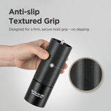 On The Go 135 Manual Coffee Grinder - Stainless Steel Conical Burr with Adjustable Setting, Double Bearing - Max Capacity 0.88oz, Hand Grinder for Home, Travel and Camping, and Gift