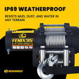 Novawinch FENIX 3500 Wire Cable - ATV Winch 3500 lb - 12V Electric Winch for ATV UTV Four Wheeler Quad SXS - Wire Rope with Automatic Load Holding Brake - Waterproof Handheld Remote Control