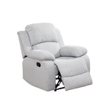 MOOLSUN Living Room Furniture Set Corduroy Recliner Compartments and Cup Holders Reclining for Home Theater/Office（A-Grey White Microfiber,Chair）