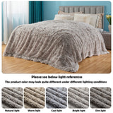 GONAAP Fuzzy Faux Fur Throw Blanket Frosty Grey Super Soft Cozy Plush Fuzzy Shaggy Blanket for Couch Sofa Bed (Frosty Grey, Throw(50"x60"))