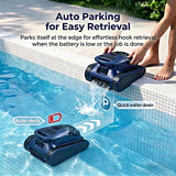 Automatic Robotic Pool Vacuum Cleaner for Inground & Above Ground Pools,Cordless Pool Vacuum Robot Wall Climbing Waterline Cleaning, Smart Navigation, 180-Min Runtime up to 2150 Sq. Ft., Self-Parking